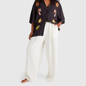 NWOT Billabong Cream Follow Me Wide-Leg Pants